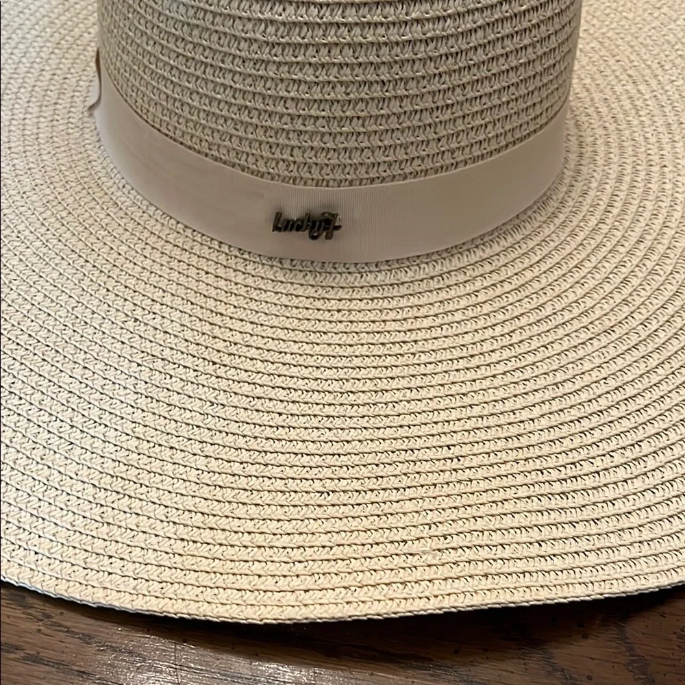 Beige Sun‎ Hat with Pink Sequins HELLO SUMMER